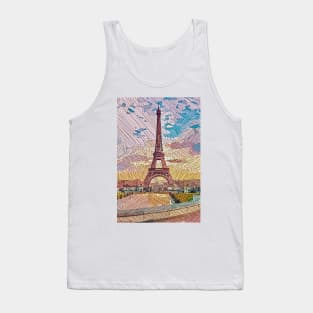 Eiffel Tower Hatching 2 Tank Top